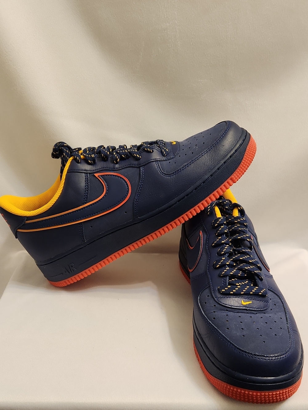 Nike Air Force 1 Low Retro Pack Midnight Navy Orange Sneakers (Size 11)